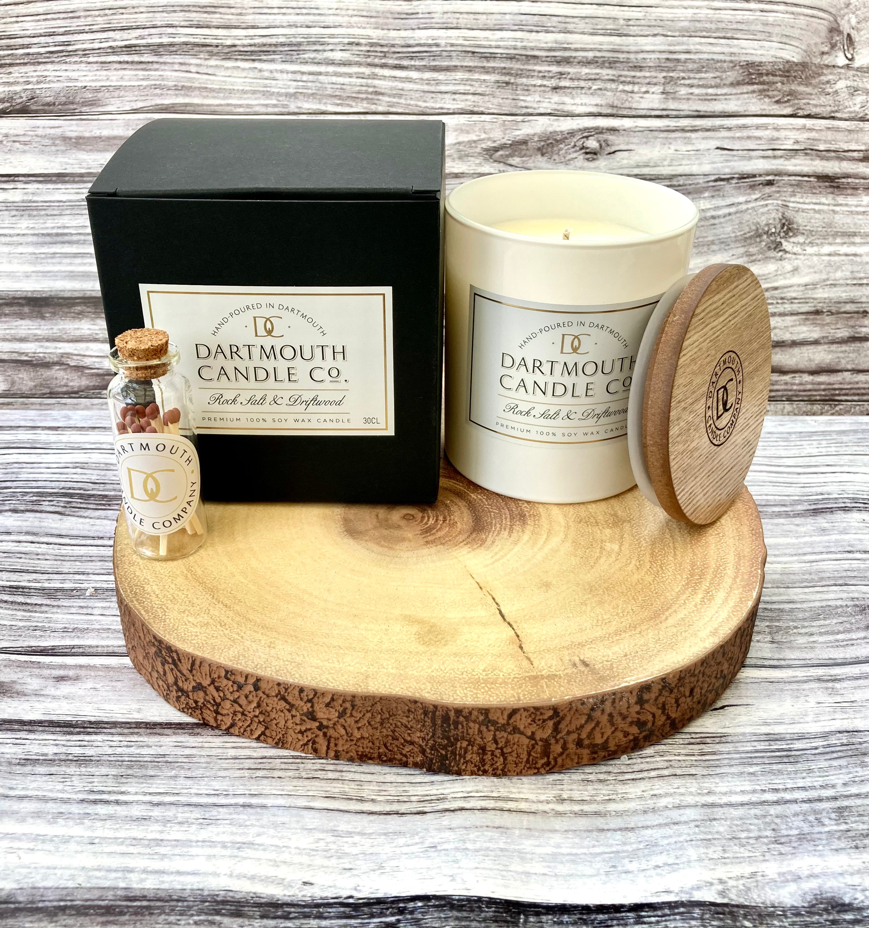 Rock Salt & Driftwood 30cl Candle Dartmouth Candle Company